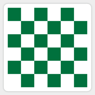 Green and white checkerboard print Sticker